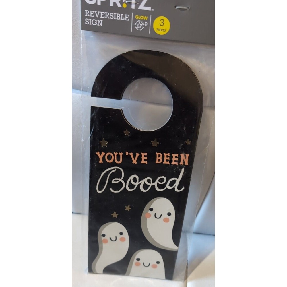 Spritz You've been booed reversible door hanger sighn glow in the dark